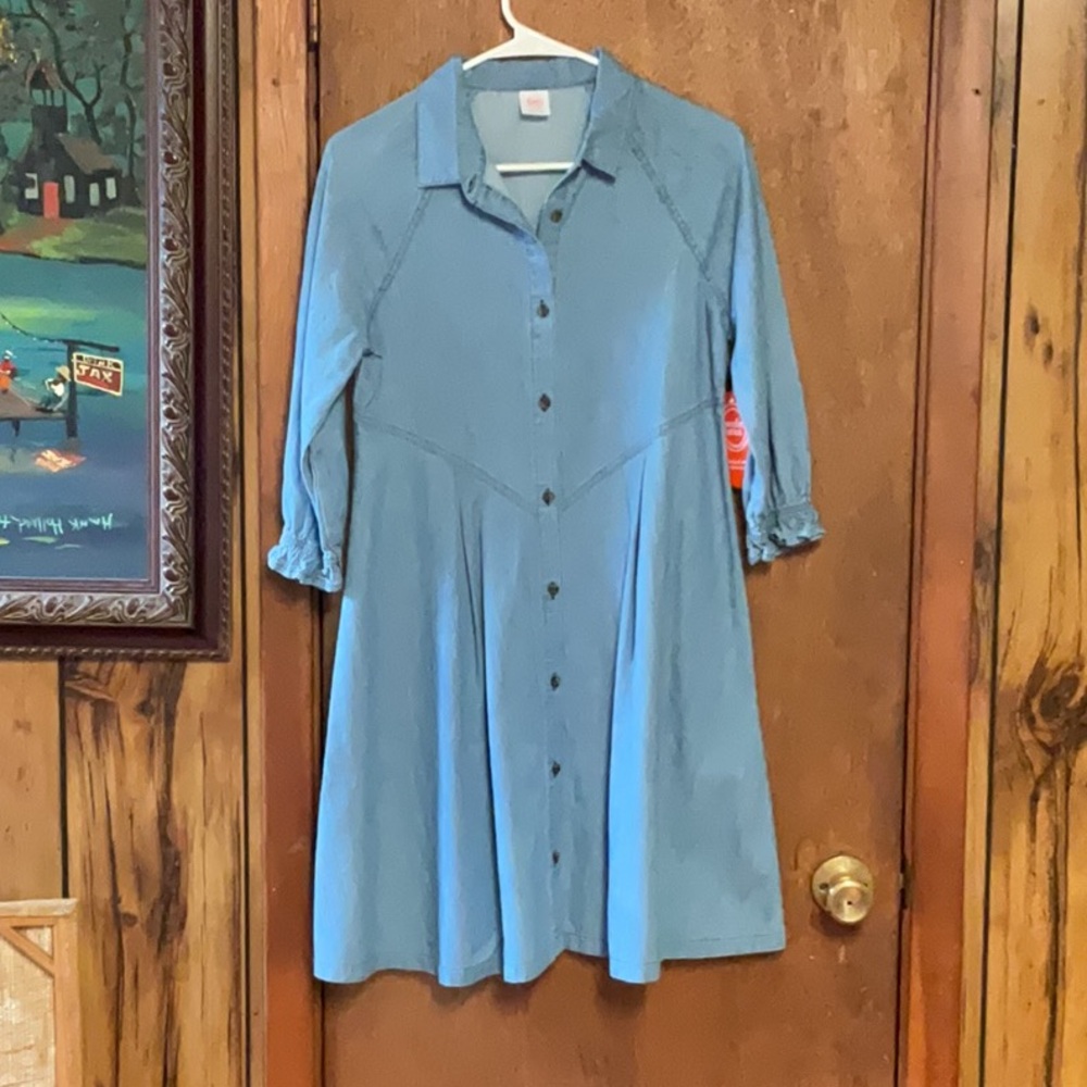 Wonder Nation Blue 3/4 Sleeve Shirt Dress